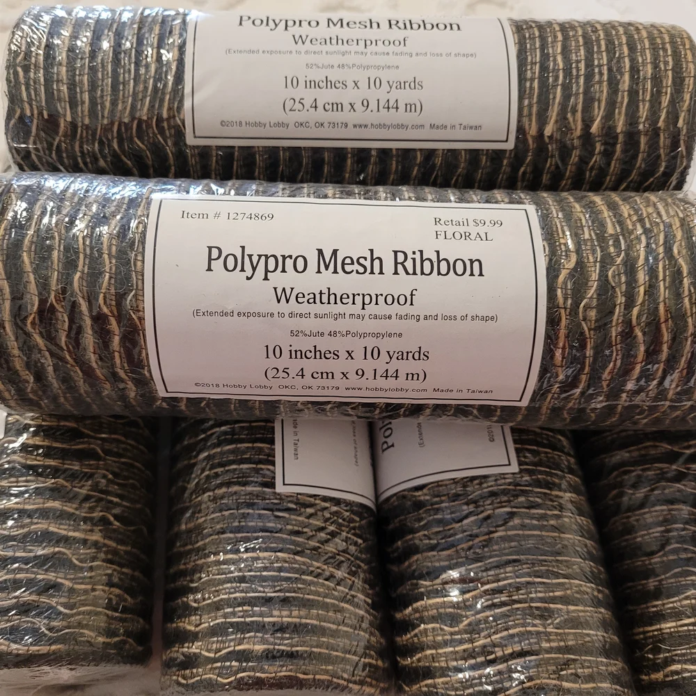 Hobby Lobby Black/white, Black/tan Mesh Rolls, Craft Supply, Wreath Supplies